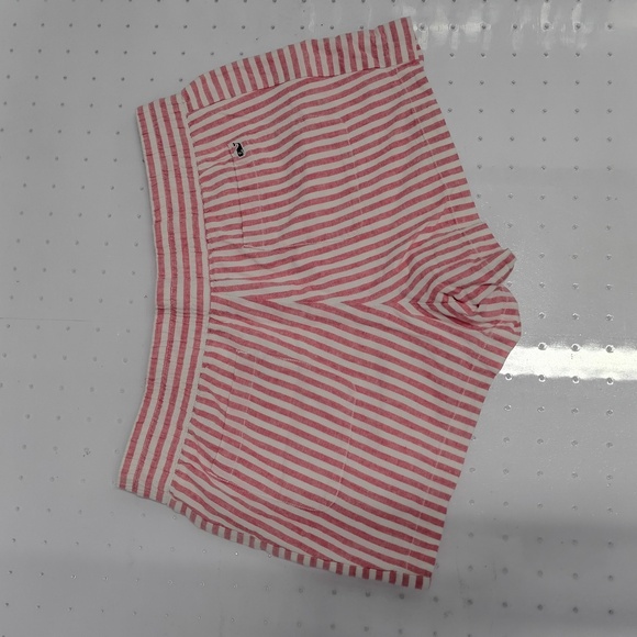 VINEYARD VINES CANDY CANE RED STRIPED LINEN- COTTON PULL ON, LINED SHORTS Sz M - Picture 3 of 6
